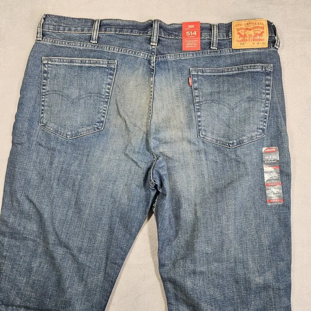 Levis‎ 514 Jeans Mens 42x30* Straight Leg Regular Fit Stretch Whiskering